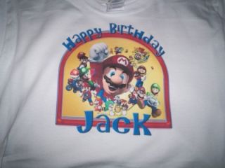 Super Mario Brothers Luigi Custom Personalized Birthday Party Supplies T Shirt