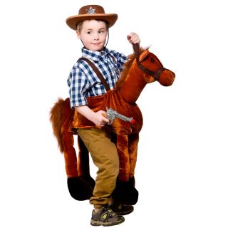 Ride on Horse Childrens Cowboy Fancy Dress Costume Boys Girls Horse Outfit 4 8