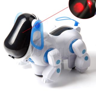 Cute Blue Robotic Electronic Walking Pet Dog Puppy Kids Toy with Music Light 3O