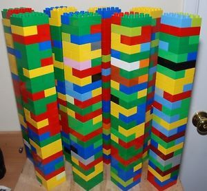 Lego Duplo Lot 100 Building Blocks Bricks Pieces Red Blue Green Yellow 2x4