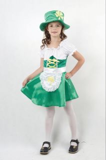 Girls Kids Irish Leprechaun Fancy Dress Costume Small
