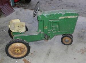Antique Early John Deere Pedal Tractor Childrens Toy