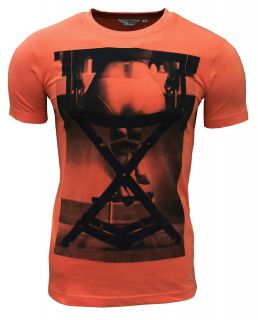 Admiral Directors Chair Crew Neck Short Sleeve Fashion T Shirt Top Orange 1825