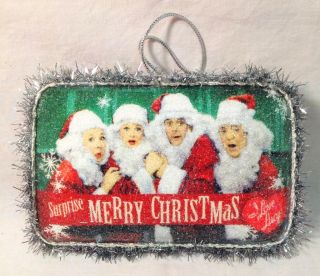 Kurt Adler 6" I Love Lucy ® Decoupage Beaded Postcard Christmas Ornament LU9131