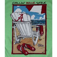 Alabama Crimson Tide Football T Shirts Chillin Bama Style on The Beach