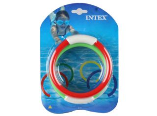 Intex Aquatic Underwater Swimming Diving Pool Toy Sinking Fun Rings 4 Pack 55501