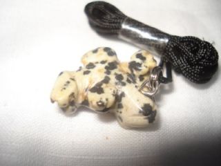 Natural Dalmation Jasper Crystal Gemstone Lucky Frog Fetish Pendant Necklace