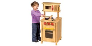 Childrens Solid Wood Kitchenette Toy Stove Play Kitchen