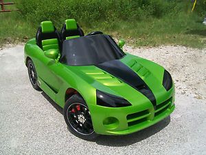 Custom 1 of A Kind Dodge Viper Ride on Toy Kid Trax Power Wheels Snakeskin Green