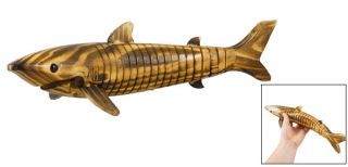 Simulated Flexible Body Wood Wooden Wiggle Shark Toy for Children