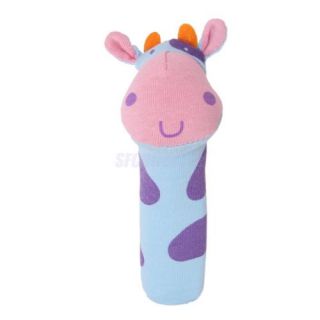 Giraffe Pattern Cloth Fabric Squeaker Bar Sound Baby Infant Play Toy