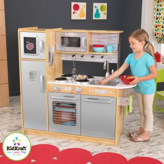 KidKraft Uptown Natural Pretend Play Kids Wooden Kitchen 53298