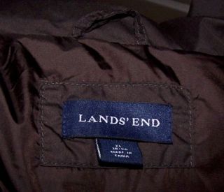 Womens Lands End Down Puffer Dark Brown Coat Jacket Size 18 20 XL Nice