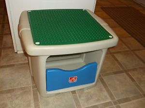 Step 2 Toddler Kids Building Block Play Area Table with Storage EUC