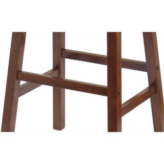Winsome Brown Bar Stool   Saddle Seat 29 in Walnut