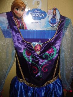 New Disney Frozen Anna Costume Dress Play Dress Up Size 4 6X Girls