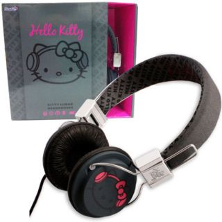 Hello Kitty Lunar Black Headphone with Pink Kitty Logo Sanrio Headphones New
