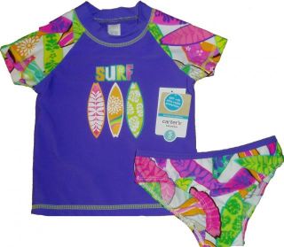 Girls Swimsuit Rash Guard Swim Shirt 6 MO to 6X Top Bottoms Baby Little