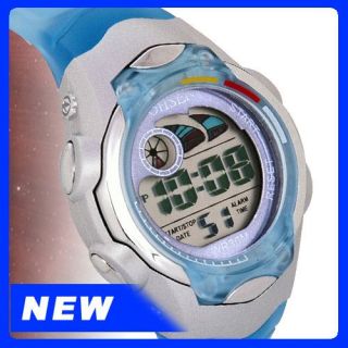 New ★ohsen★ Kids Girls Boys Digital Blue Date Alarm Sport Wrist Watch Box