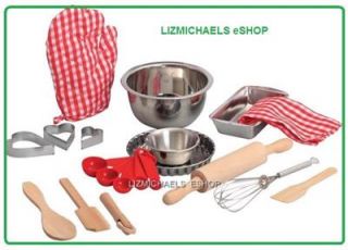 WOW 16pcs Stainless Kids Kitchen Cookware Cooking Baking Set Pretend Play Toy
