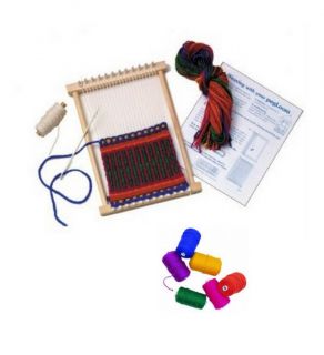 Harrisville Designs Peg Loom Bright Yarn Weaving Sewing Kids Craft Kit
