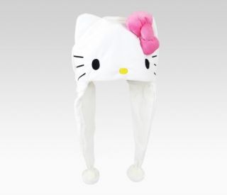 New Sanrio Hello Kitty Face Ear Flaps Hat Adult Size New 2011