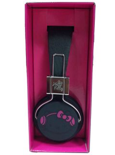 Hello Kitty Lunar Black Headphone with Pink Kitty Logo Sanrio Headphones New