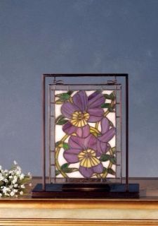 Meyda Tiffany Floral Pansies Lighted Mini Table Lamp 68409