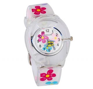 Lovely Willis 9906 Oil Filled Dial Flower Patten Children's Girls Wrist Watch