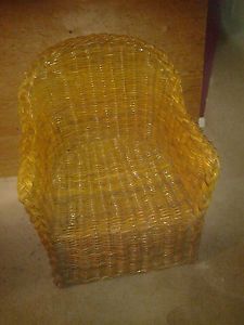 One Wicker Chair Outdoor Patio Furniture Tan Used