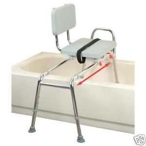 Sliding Shower Bath Transfer Bench Chair w Padded Swivel Seat 37661 Snap N Save