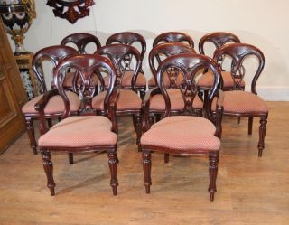 10 Victorian Balloon Back Dining Chairs Diners