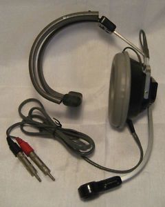 Telex CS 75 Single Muff Headset with Boom Microphone RCA to 1 8" Plug Adapters