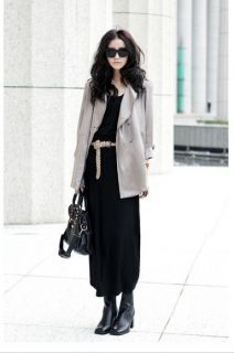 Autumn Womens Lady Solid Color Casual Full Length Long Maxi Vest Sun Dress Skirt