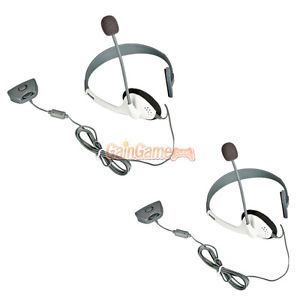 2X Small Live Headset with Microphone for Microsoft Xbox 360 Controller White