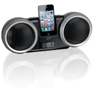 New iLive IBP232B Portable Audio Boombox Stereo Radio iPhone iPod Dock Black