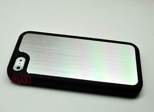 Brushed Silver Metal Black Aluminum Stand Case Holster Belt Clip iPhone 5 5g