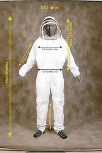 Professional Heavy Duty Bee Suit Beekeeping Supply Suit w Gloves 3X Large
