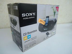 Sony ZS S3IPN Am FM Radio CD Player Boombox with iPod iPhone Lightning Dock