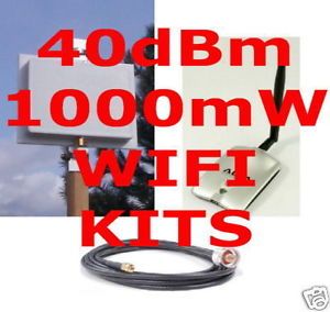 Free Internet Anywhere 40DBM Outdoor Indoor USB WiFi Boost Antenna Cable Combo