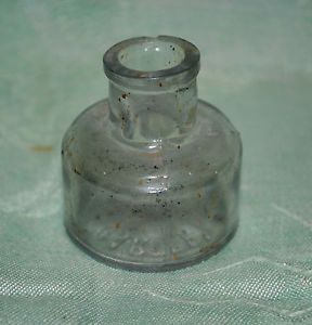 Early Carter's 358 Ink Well Bottle Clear Glass Embossed Base