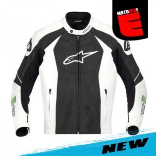 Alpinestars GP M Monster Leather Jacket Black White Green US 40 Euro 50
