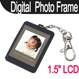 1 5" 8MB Digital LCD Photo Frame Picture Album Date Clock Calendar Keychain Blk