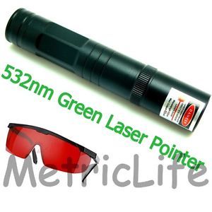 532nm Green Laser Pointer Light Pen Lazer Beam High Power 5mW Safety Glasses