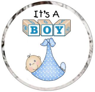 Preprinted Baby Shower Favor Kiss Candy Kisses Labels Stickers It's A Boy
