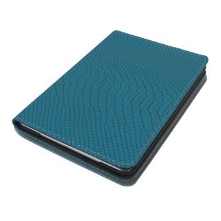 Turq Blue Python Luxury Leather Slim Smart Folio Stand Case Cover for iPad Mini