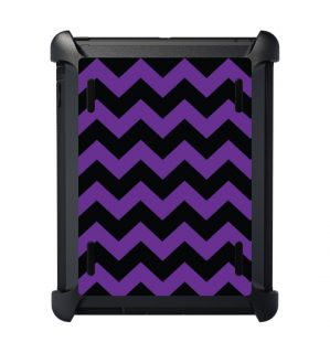 Custom Otterbox Defender Apple New iPad Mini Case Black Bright Purple Chevron