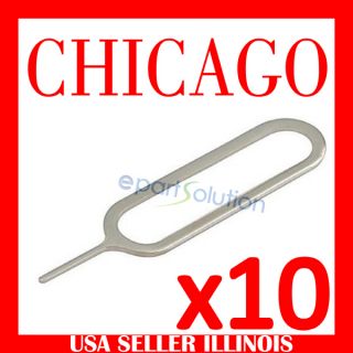 Lot of 10 Metal Sim Card Opener for iPhone 4 iPhone 4S iPhone 3G 3GS