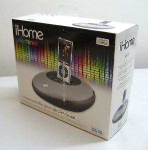 iHome Colortunes IH170 Stereo Speaker System Portable Dock for iPhone iPod New