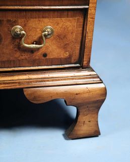 English Antique Style Walnut Leather Top Partners Executive Pedestal Desk